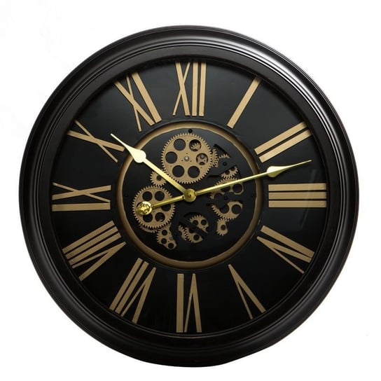 Dekoracyjny Zegar Na Ścianę 64X11X64 Czarny + Złoty Eurofirany