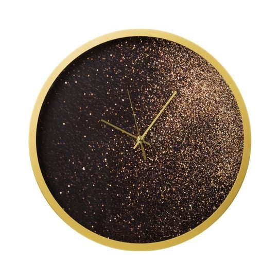 Dekoracyjny Zegar Ścienny 60X5X60 Czarny + Złoty Eurofirany