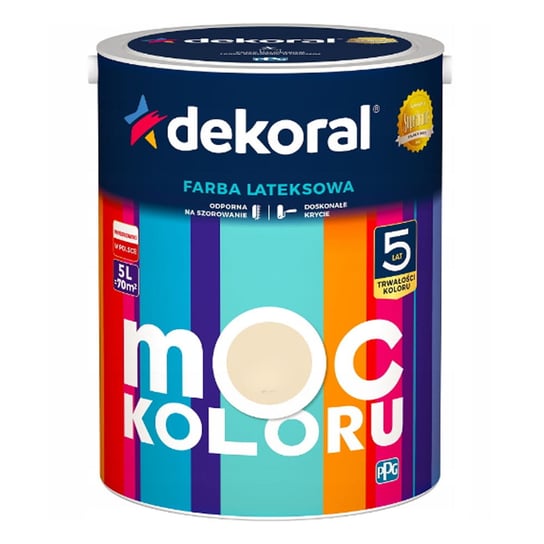Dekoral  Akrylit W  Moc Koloru Odporna na szorowanie Farba lateksowa 5 L KOLORY dekoral
