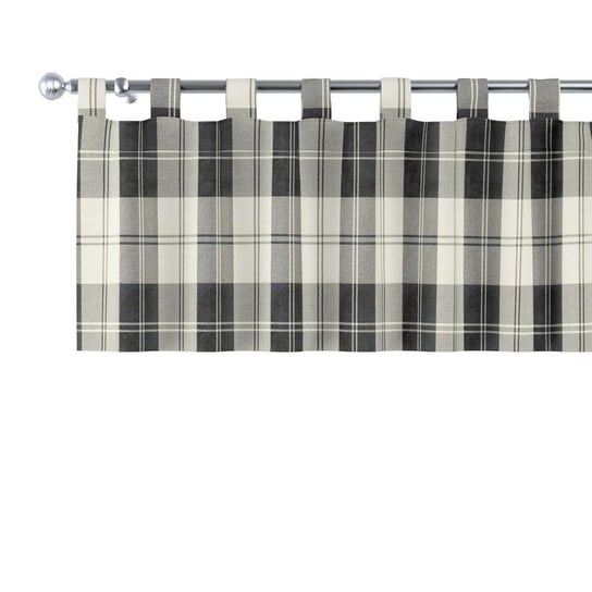 Dekoria, Edinburgh, lamberkin na szelkach, krataczarno-biała, 390×40cm Dekoria