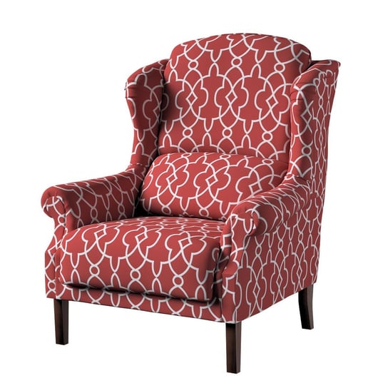 Dekoria, Fotel Unique, czerwony, biały, 85x107 cm Dekoria