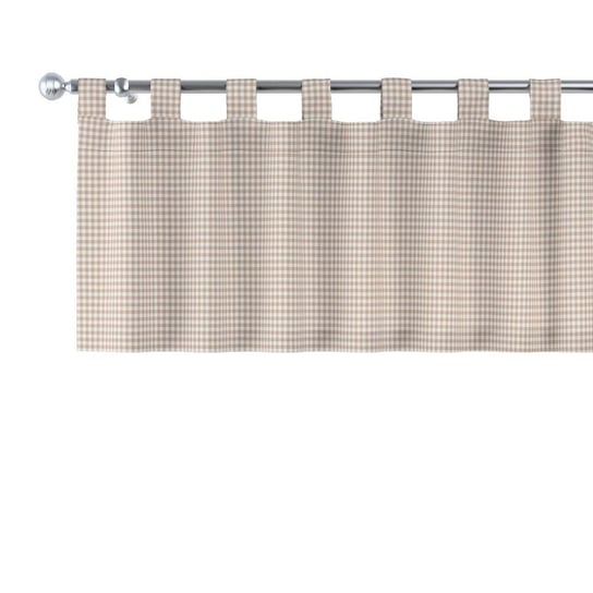 Dekoria, Quadro, lamberkin na szelkach, beżowo-biała krateczka (0,5x0,5cm), 130×40cm Dekoria