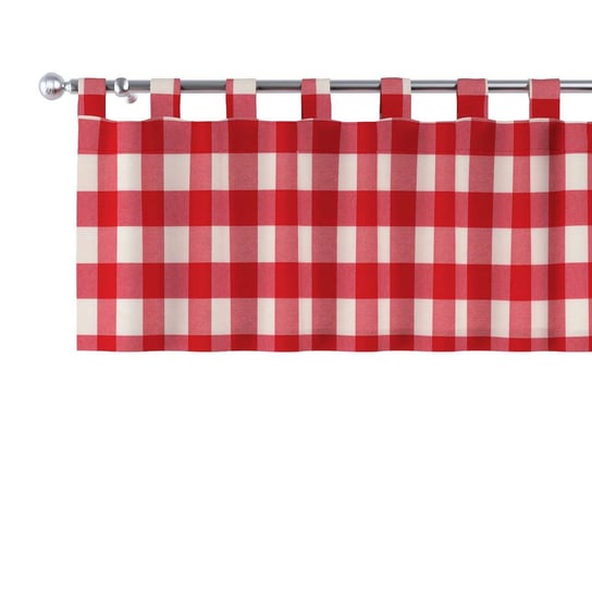 Dekoria, Quadro, lamberkin na szelkach, czerwono-biała krata (5,5x5,5cm), 130×40cm Dekoria