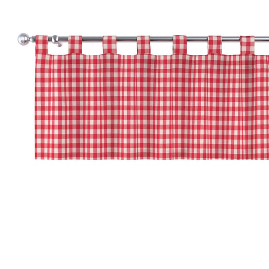 Dekoria, Quadro, lamberkin na szelkach, czerwono-biała kratka (1,5x1,5cm), 130×40cm Dekoria