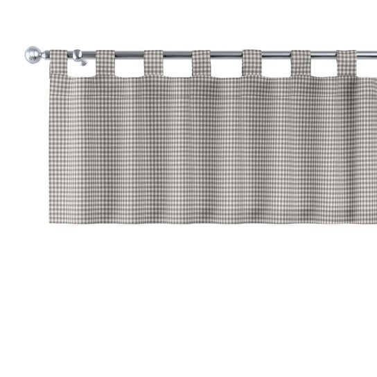 Dekoria, Quadro, lamberkin na szelkach, szaro-biała krateczka (0,5x0,5cm), 130×40cm Dekoria