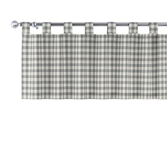 Dekoria, Quadro, lamberkin na szelkach, szaro-biała kratka (1,5x1,5cm), 130×40cm Dekoria