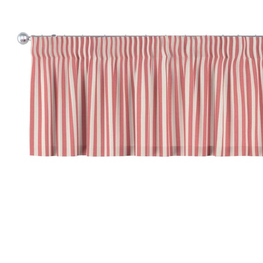 Dekoria, Quadro, lamberkin na taśmie marszczącej, czerwono-białe pasy (1,5cm), 130×40cm Dekoria