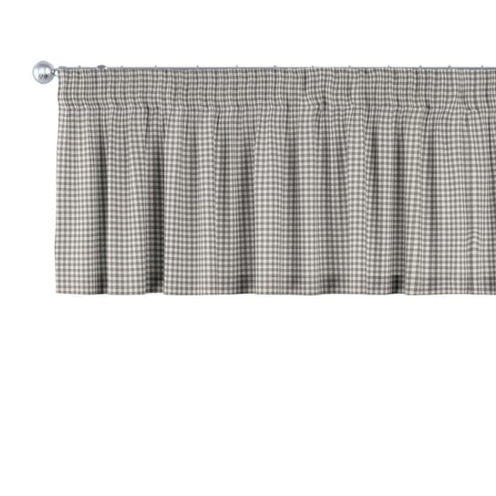 Dekoria, Quadro, lamberkin na taśmie marszczącej, szaro-biała krateczka (0,5x0,5cm), 390×40cm Dekoria