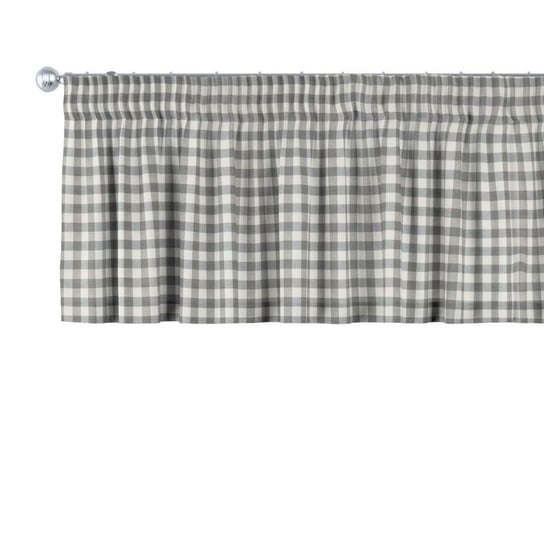 Dekoria, Quadro, lamberkin na taśmie marszczącej, szaro-biała kratka (1,5x1,5cm), 260×40cm Dekoria