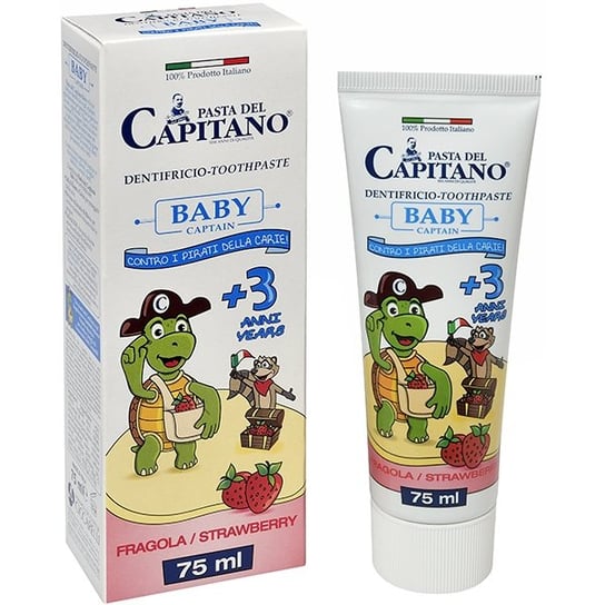 Del Capitano, pasta do zębów dla dzieci truskawka 3+, 75 ml Del Capitano