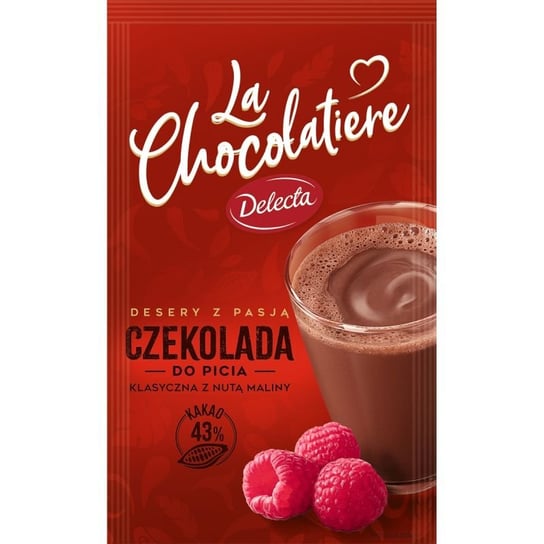 Delecta, czekolada do picia klasyczna z nutą maliny, 30 g Delecta