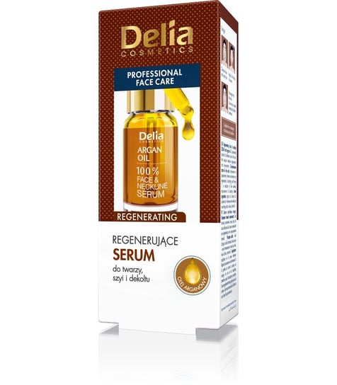 Delia Argan Care, serum do twarzy regenerujące z olejkiem arganowym, 10 ml Delia