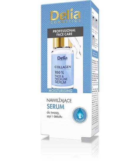 Delia Cosmetics, 100%, serum do twarzy szyi i dekoltu kolagen, 10 ml Delia