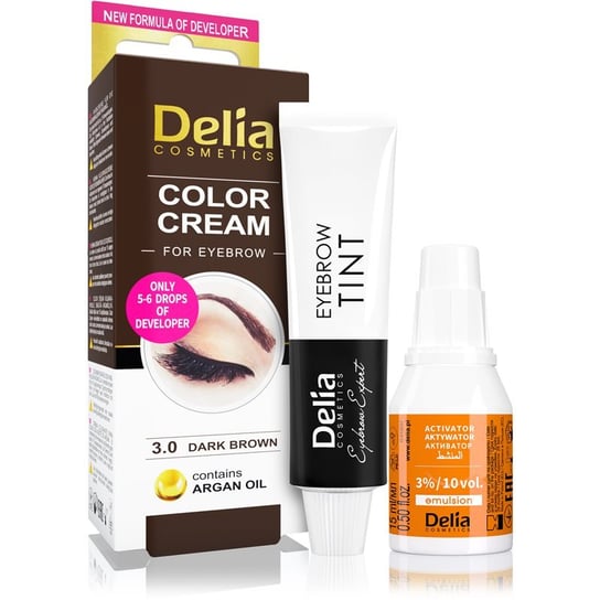 Delia Cosmetics Argan Oil farbka do brwi odcień 3.0 Dark Brown 15 ml Inna marka