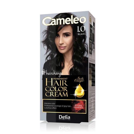 Delia Cosmetics, Cameleo Hair Color Cream, farba do włosów 1.0 Black Delia Cosmetics