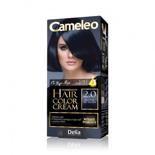 Delia Cosmetics, Cameleo Hair Color Cream, farba do włosów 2.0 Blue Black Delia