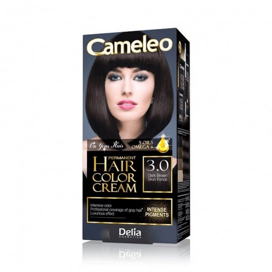 Delia Cosmetics, Cameleo Hair Color Cream, farba do włosów 3.0 Dark Brown Delia