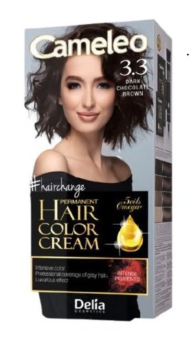 Delia Cosmetics, Cameleo Hair Color Cream, farba do włosów 3.3 Dark Chocolate Delia