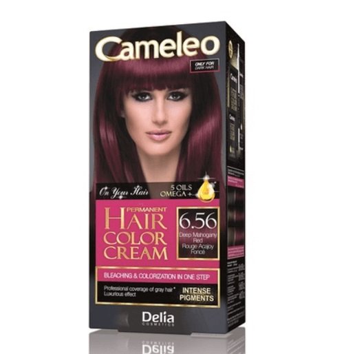 Delia Cosmetics, Cameleo Hair Color Cream, farba do włosów 6.56 Deep Mahogany Red Delia