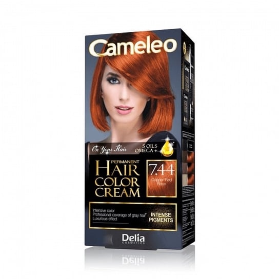 Delia Cosmetics, Cameleo Hair Color Cream, farba do włosów 7.44 Copper Red Delia