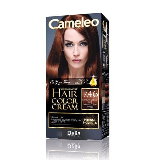 Delia Cosmetics, Cameleo Hair Color Cream, farba do włosów 7.46 Medium Copper Red Delia