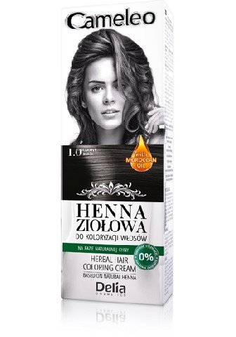 Delia Cosmetics, Cameleo, henna ziołowa do koloryzacji włosów nr 1.0 czarny, 75 g Delia Cosmetics