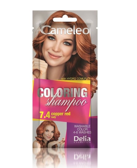 Delia Cosmetics, Cameleo, szampon koloryzujący, 7.4 Rudy Delia