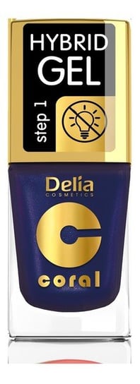 Delia Cosmetics Coral Hybrid Gel Emalia do paznokci lakier hybrydowy bez lampy 63 Perłowy Fiolet 11ml Delia