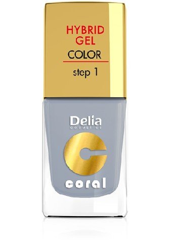 Delia Cosmetics, Coral Hybrid Gel, lakier do paznokci nr 08 jasna szarość, 11 ml Delia Cosmetics