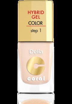Delia Cosmetics, Coral Hybrid Gel, lakier do paznokci nr 20 ivory, 11 ml Delia