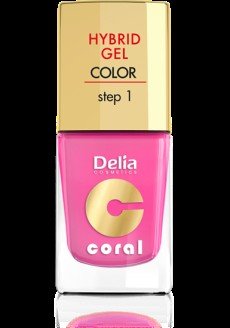 Delia Cosmetics, Coral Hybrid Gel, lakier do paznokci nr 22 landrynkowy róż, 11 ml Delia