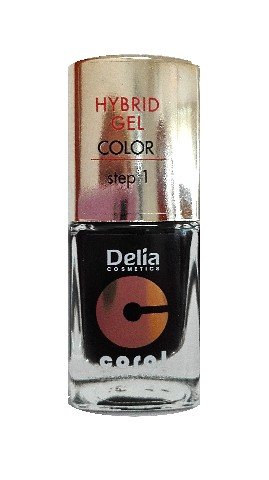 Delia Cosmetics, Coral Hybrid Gel, lakier do paznokci nr 26 czarny, 11 ml Delia
