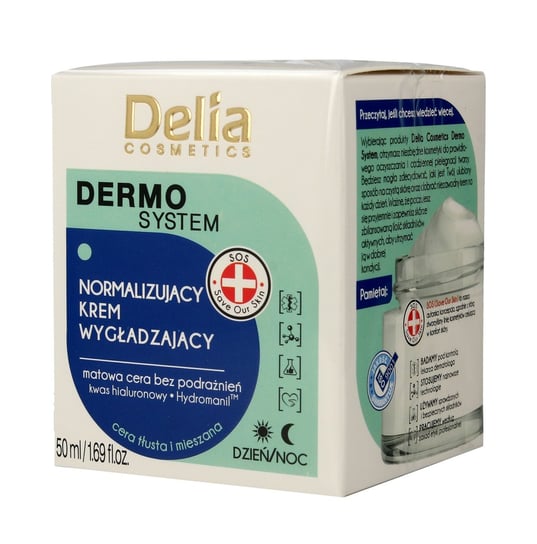 Delia Cosmetics, Dermo System, normalizujący krem wygładzający dzień/noc, 50 ml Delia