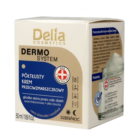 Delia Cosmetics, Dermo System, półtłusty krem przeciwzmarszczkowy dzień/noc, 50 ml Delia