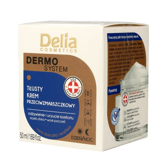 Delia Cosmetics, Dermo System, tłusty krem przeciwzmarszczkowy dzień/noc, 50 ml Delia