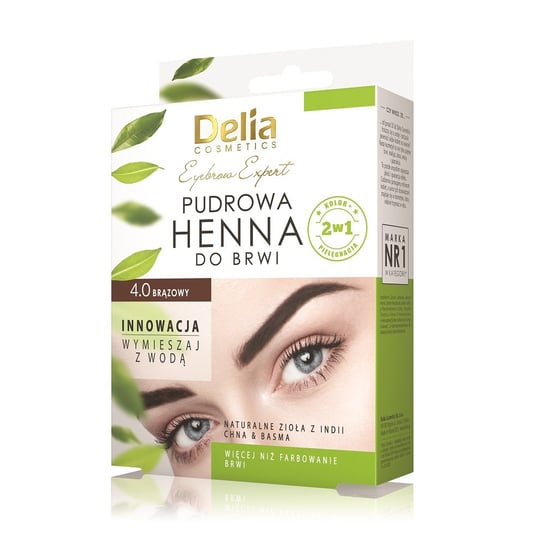Delia Cosmetics, Eyebrow Expert, henna do brwi pudrowa 4.0 Brąz, 4 g Delia