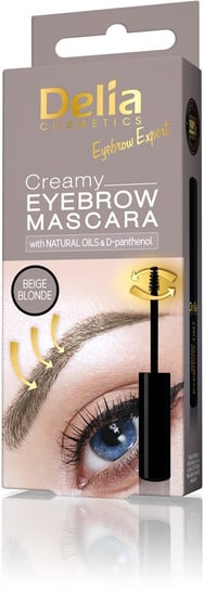 Delia Cosmetics, Eyebrow Expert, kremowa mascara do brwi Beige Blonde, 4 ml Delia Cosmetics