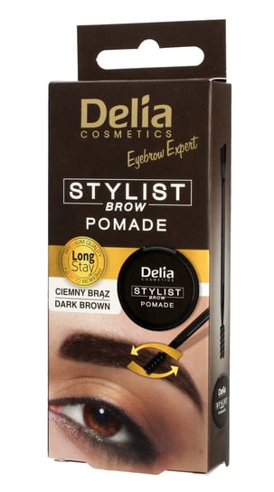 Delia Cosmetics, Eyebrow Expert, pomada do brwi Ciemny Brąz, 2,5 g Delia