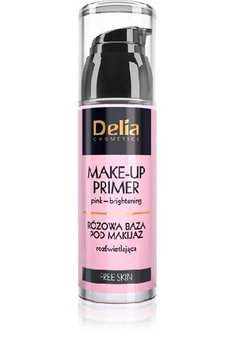 Delia Cosmetics, Free Skin, różowa baza pod makijaż, rozświetlająca, 35 ml Delia Cosmetics