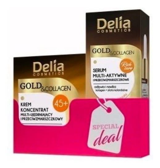 Delia Cosmetics, Gold&Collagen 45+, zestaw kosmetyków, 2 szt. Delia Cosmetics