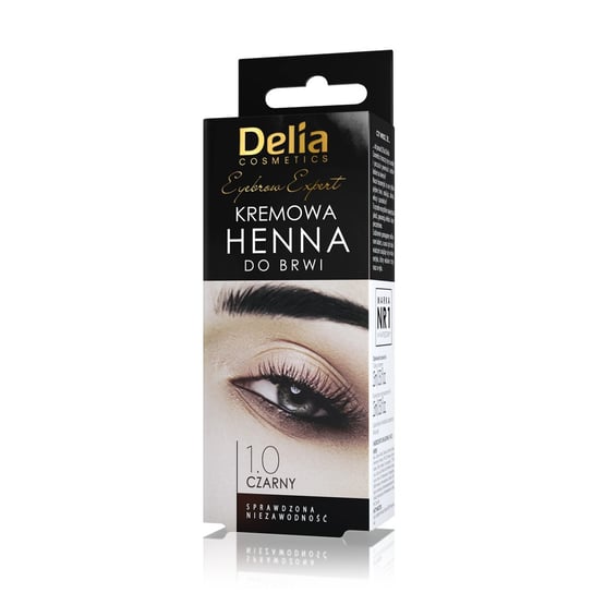 Delia Cosmetics, henna do brwi kremowa 1.0 Czarna, 15 ml Delia Cosmetics