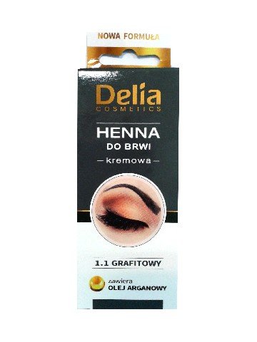 Delia Cosmetics, henna do brwi kremowa 1.1 Grafitowa, 15 ml Delia Cosmetics