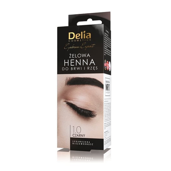 Delia Cosmetics, henna do brwi żelowa 1.0 Czarna, 15 ml Delia
