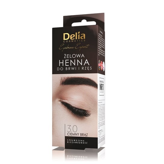 Delia Cosmetics, henna do brwi żelowa 3.0 Ciemny Brąz, 15 ml Delia