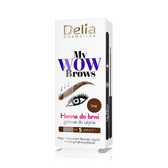 Delia Cosmetics, My Wow Brows, henna do brwi brązowa, 6 ml Delia Cosmetics
