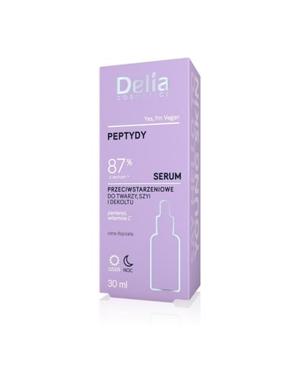 Delia Cosmetics PEPTYDY Serum przeciwstarzeniowe do twarzy,szyi i dekoltu na dzień i noc 30ml Delia