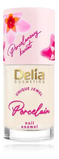Delia Cosmetics Porcelain lakier do paznokci 2w1 z kwiatem porcelany 3 Łososiowy 11ml Delia