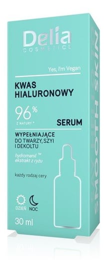 Delia Cosmetics, Serum wypełniające do twarzy szyi i dekoltu na dzień i noc z kwasem hialuronowy, 30 ml Delia Cosmetics