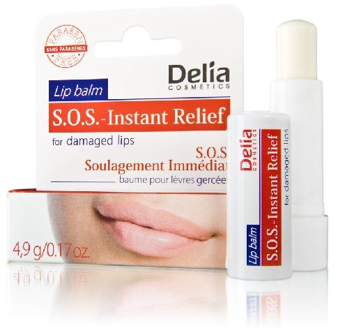 Delia Cosmetics, SOS Instant Relief, balsam do ust regenerujący, 4,9 g Delia Cosmetics