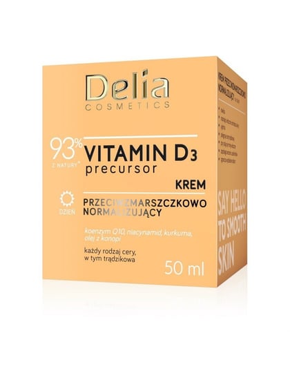 Delia Cosmetics, Vitamin D3 Precursor, Krem przeciwzmarszczkowo, normalizujący na dzień, 50 ml Delia